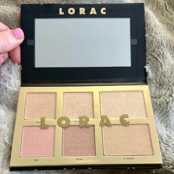 LORAC Shimmering Gold Pink Brown Neutral Eyeshadow Highlighting Palette RARE NIB - Picture 1 of 9